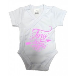 Tiny but mighty wit met ster roze opdruk
